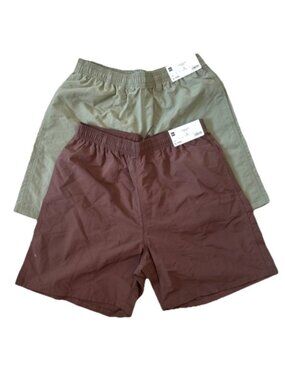 2 GU Color Active Shorts Size S - Uniqlo Sister Brand Quick Dry 1 Green 1 Brown